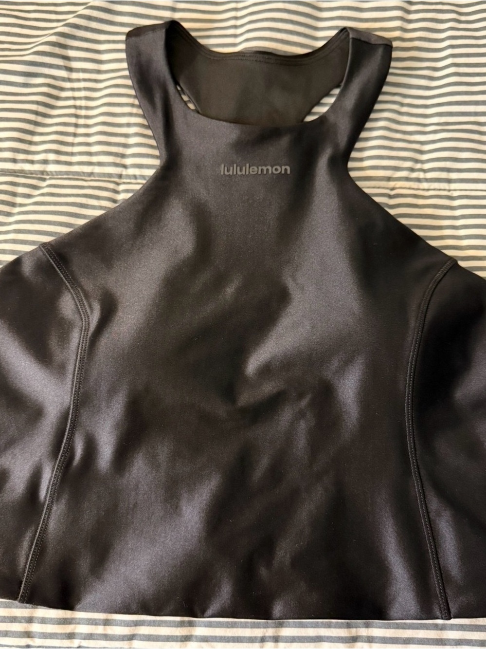Lululemon Black High Neck Crop Top - Picture 3 of 5